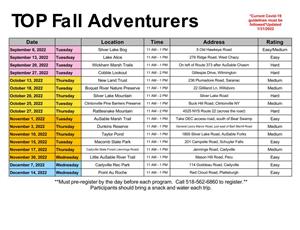 TOP Fall Adventurers 2022